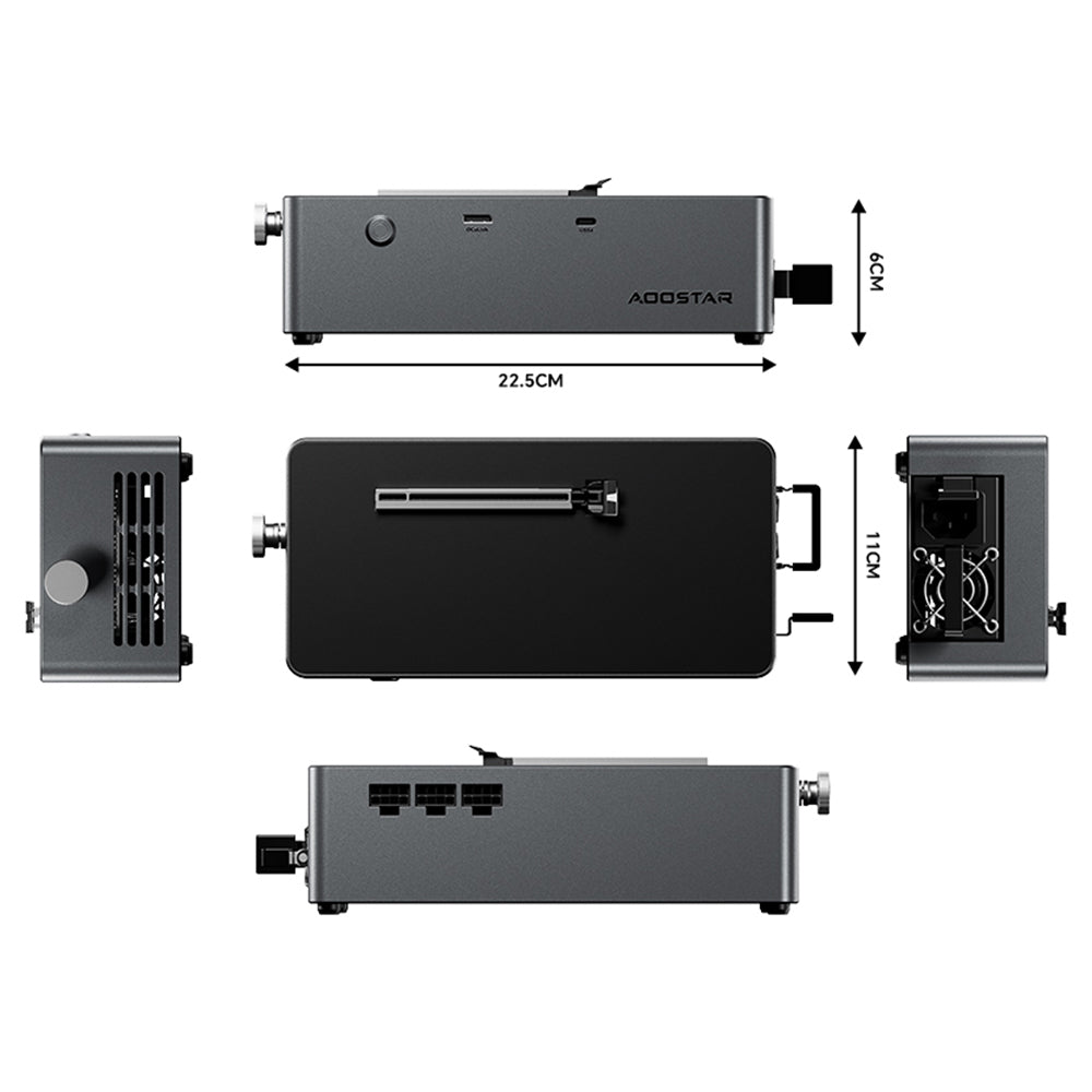 AOOSTAR AG02 eGPU Dock with Oculink & USB4 Port, 100W Reverse Charging, Built-in 800W Power Supply, Supports TGX Interface Hot-swap