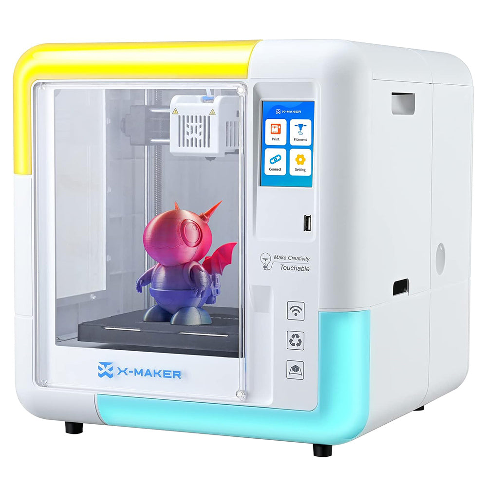 AOSEED X-MAKER 3D Printer for Kids and Beginners, 120 - 300 mm/s,Leveling-Free Bed, Wi-Fi Printing, Ultra Silent, App Control, PLA/ABS Filament Supported,150*150*150mm