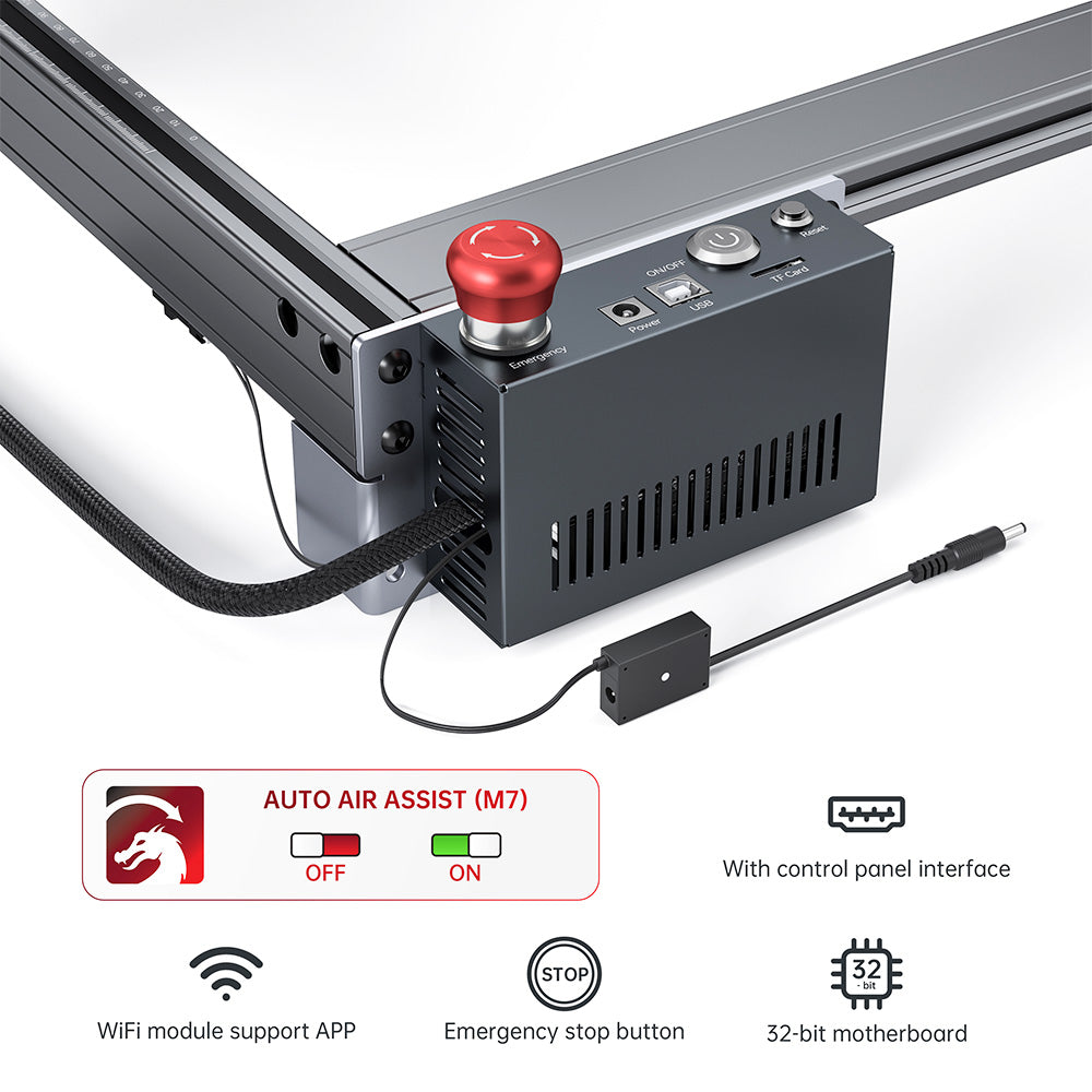 ATOMSTACK AIC1 Auto Air Assist Control System, WiFi Offline Work, 32-bit Motherboard, for S30 Pro/S20 Pro/S10 Pro/A5 Series