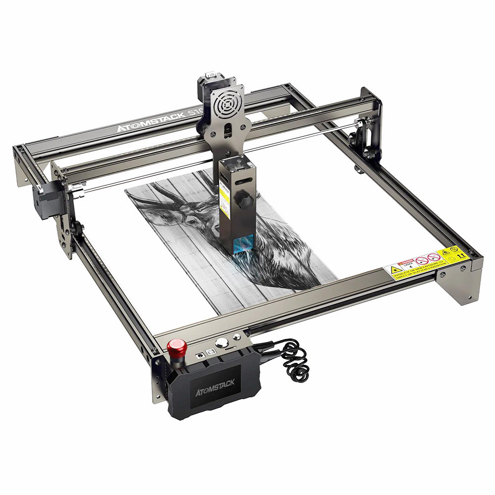 ATOMSTACK S10 Pro 10W Laser Engraver Cutter, 50W Machine Power, Fixed-Focus, 0.08x0.06mm Compressed Spot, Offline Working, 410x400mm