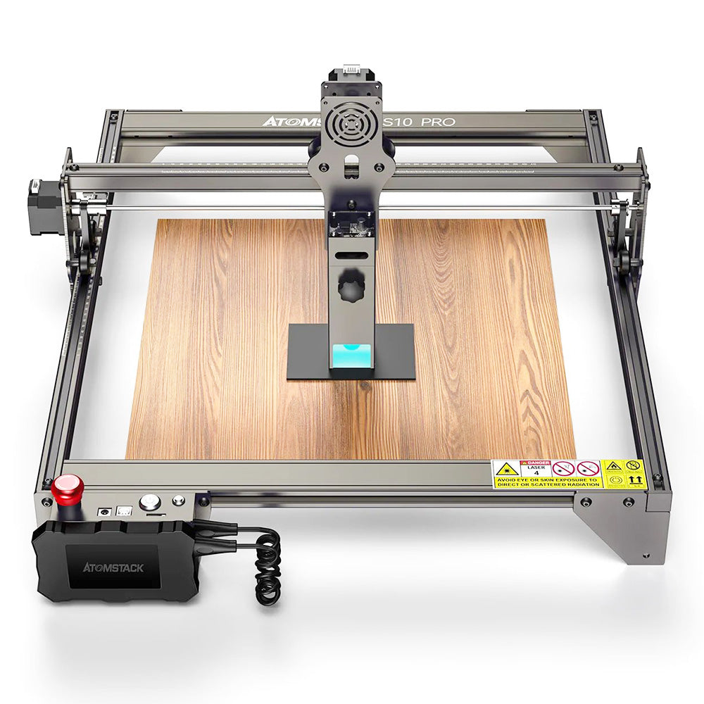 ATOMSTACK S10 Pro 10W Laser Engraver Cutter, 50W Machine Power, Fixed-Focus, 0.08x0.06mm Compressed Spot, Offline Working, 410x400mm