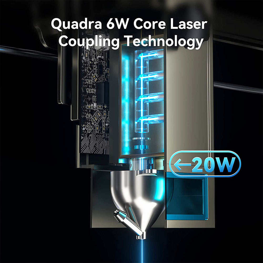 ATOMSTACK S20 Pro 20W Laser Engraver Cutter with Air Assist Kits, Focus-Free, Quad-core Diode Laser, 0.08 x 0.1mm Compressed Spot, Offline Engraving, 400x400mm