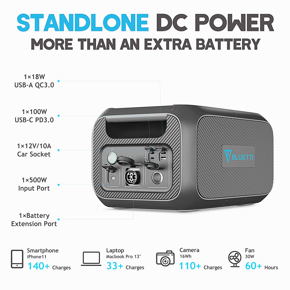 BLUETTI B230 Expansion Battery Module, 2048Wh LiFePO4 Cells, 500W AC 500W Solar Input, Boost AC200MAX, AC200P, EB150, EB240 Power Station