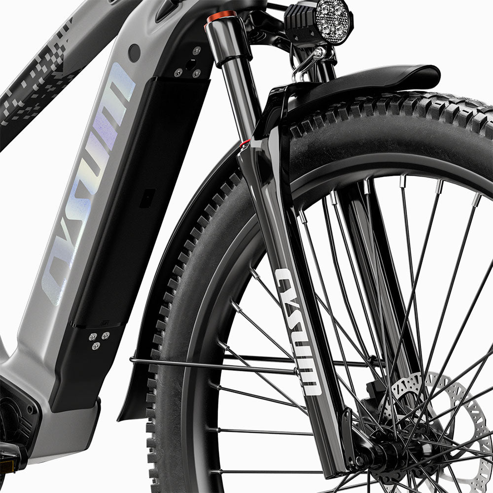 Cysum Speedy Electric Bike, 500W Motor, 48V 14AH Battery, 27.5*2.2-inch Tire, 40km/h Max Speed, 100km Range, Hydraulic Disc Brake, Suspension Fork, SHIMANO 7-speed, LCD Display
