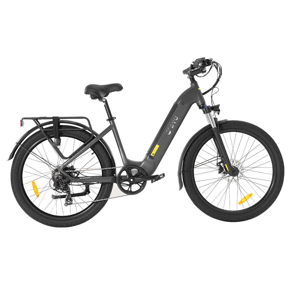 DYU C1 Electric Bike, 350W Motor, 36V 10Ah Battery, 26*2.5" All-terrain Tires, 25km/h Max Speed, 65km Max Range, Dual Disc Brakes