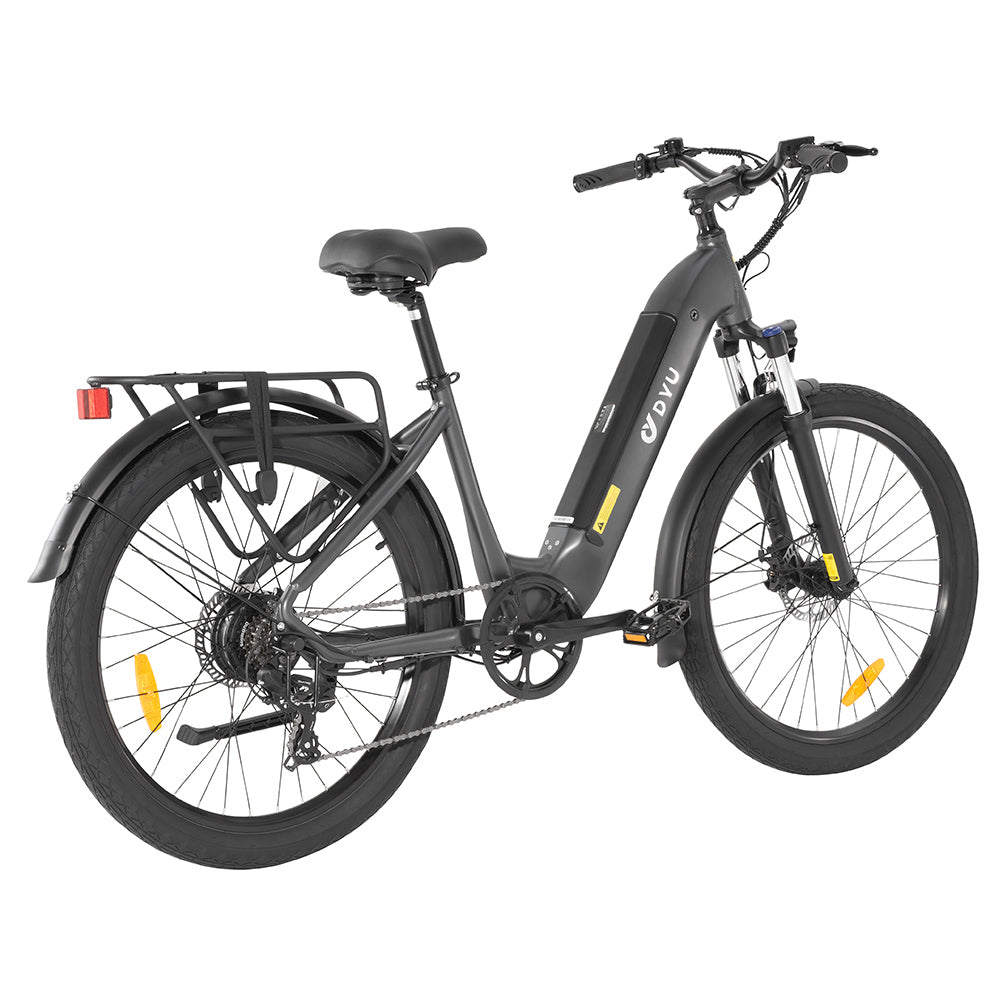 DYU C1 Electric Bike, 350W Motor, 36V 10Ah Battery, 26*2.5" All-terrain Tires, 25km/h Max Speed, 65km Max Range, Dual Disc Brakes