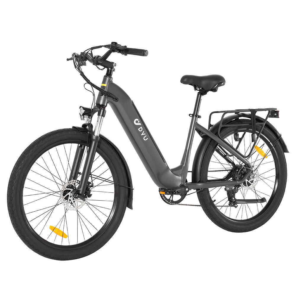 DYU C1 Electric Bike, 350W Motor, 36V 10Ah Battery, 26*2.5" All-terrain Tires, 25km/h Max Speed, 65km Max Range, Dual Disc Brakes