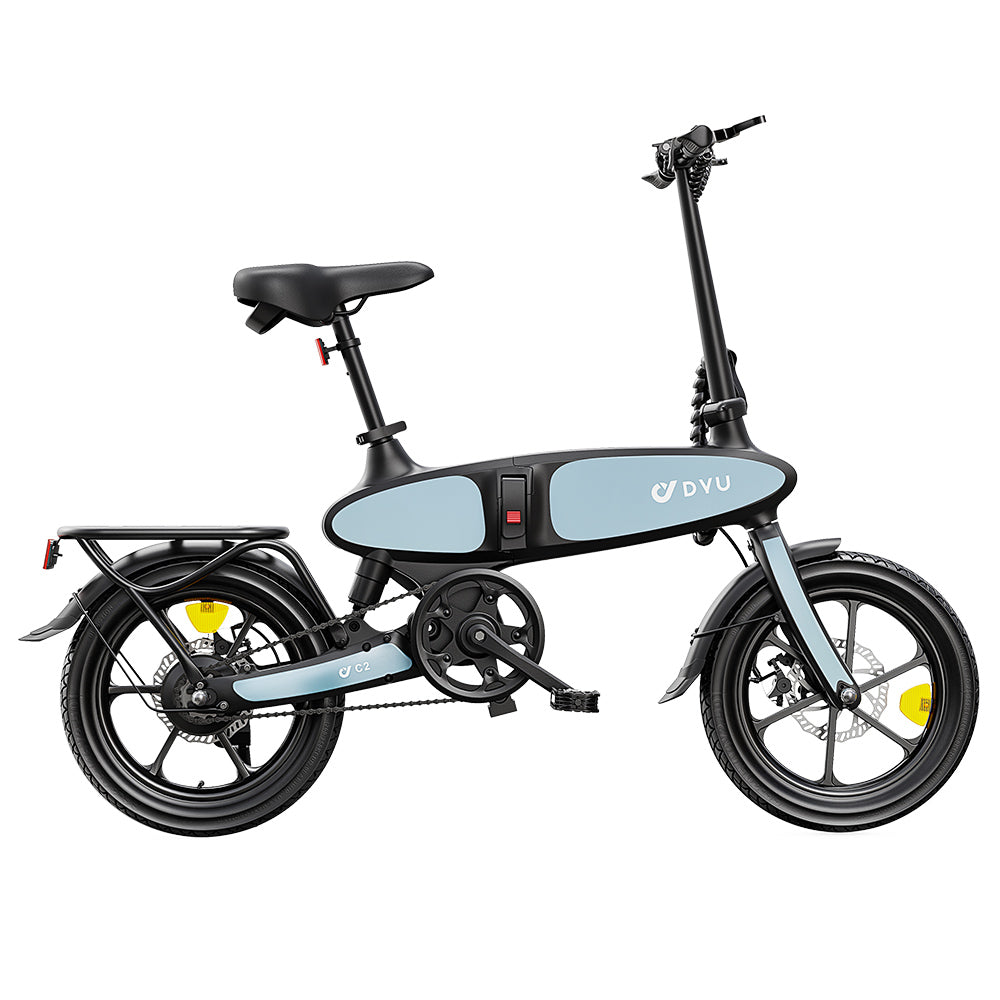 DYU C2 Electric Bike, 250W Motor, 48V 7.5Ah Battery, 16*2.5-inch Tires, 25km/h Max Speed, 40km Range, Dual Disc Brakes, LED Display