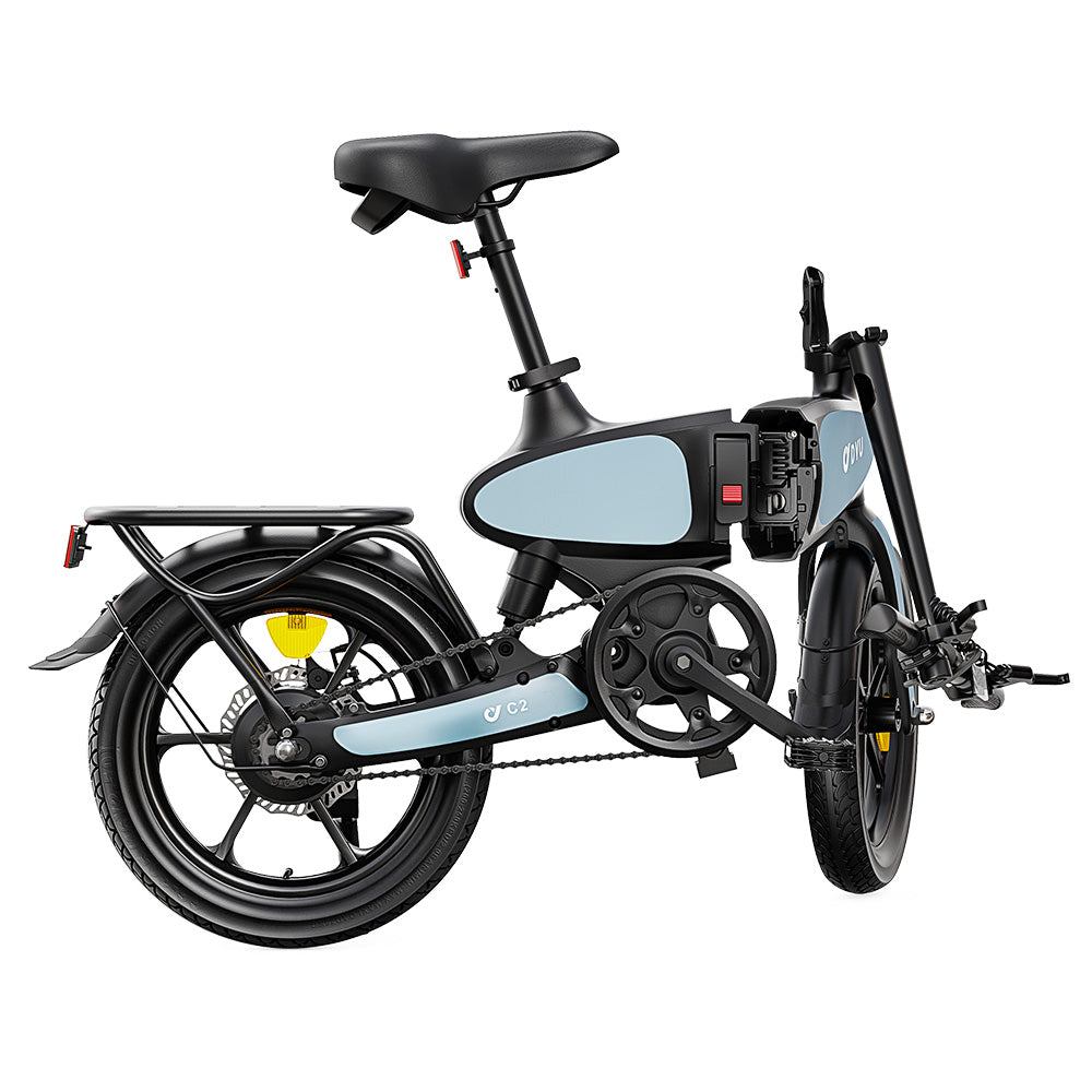 DYU C2 Electric Bike, 250W Motor, 48V 7.5Ah Battery, 16*2.5-inch Tires, 25km/h Max Speed, 40km Range, Dual Disc Brakes, LED Display