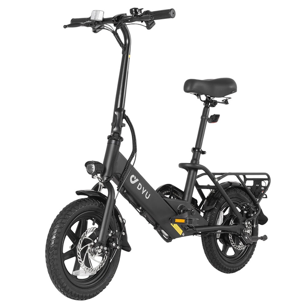 DYU C3 Folding Electric Bike, 250W Motor, 36V 7.5AH Battery, 14 Inch Tires, 25km/h Max Speed, 37km Range, Front & Rear Disc Brakes