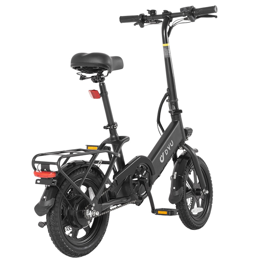 DYU C3 Folding Electric Bike, 250W Motor, 36V 7.5AH Battery, 14 Inch Tires, 25km/h Max Speed, 37km Range, Front & Rear Disc Brakes