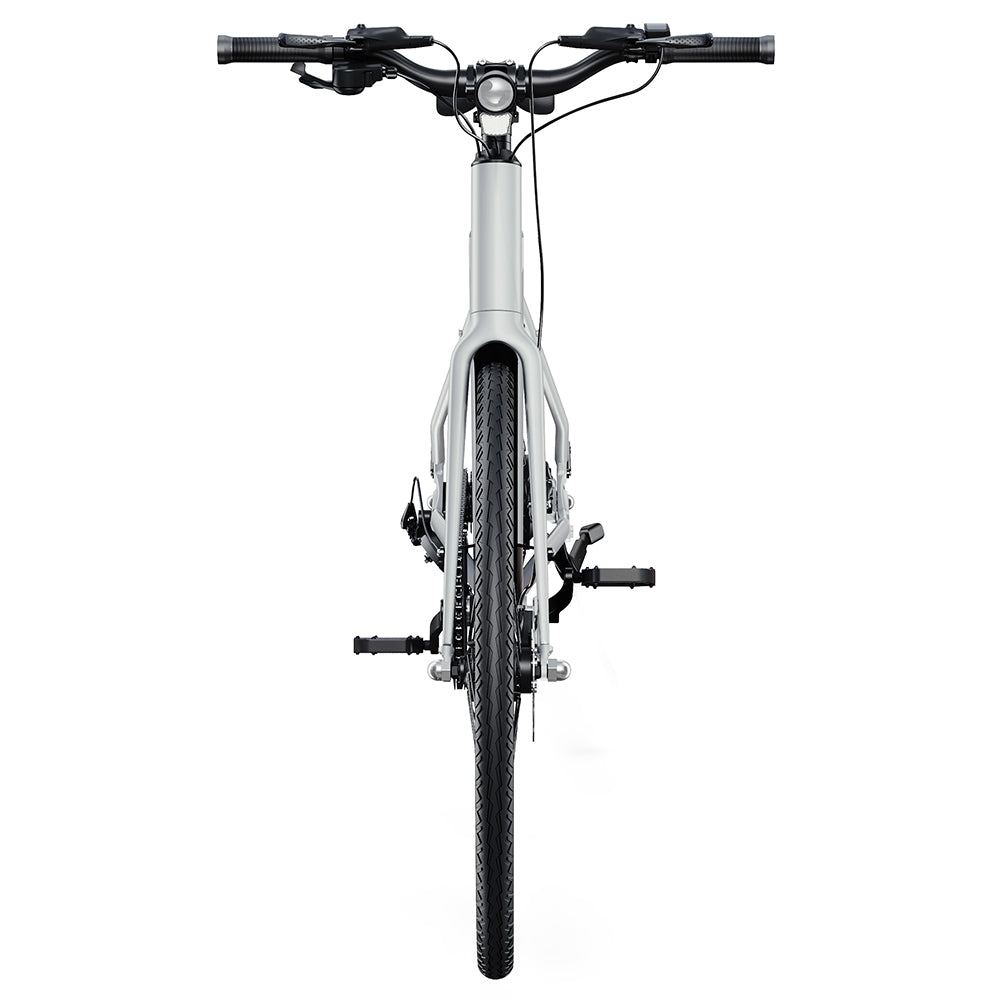DYU Stroll 1 Electric Bike, 250W Motor, 36V 9Ah Battery, 700*38C CST Tire, 25km/h Max Speed, 100km Range, Dual Hydraulic Disc Brake, Shimano 7-speed, LED Display - Silver