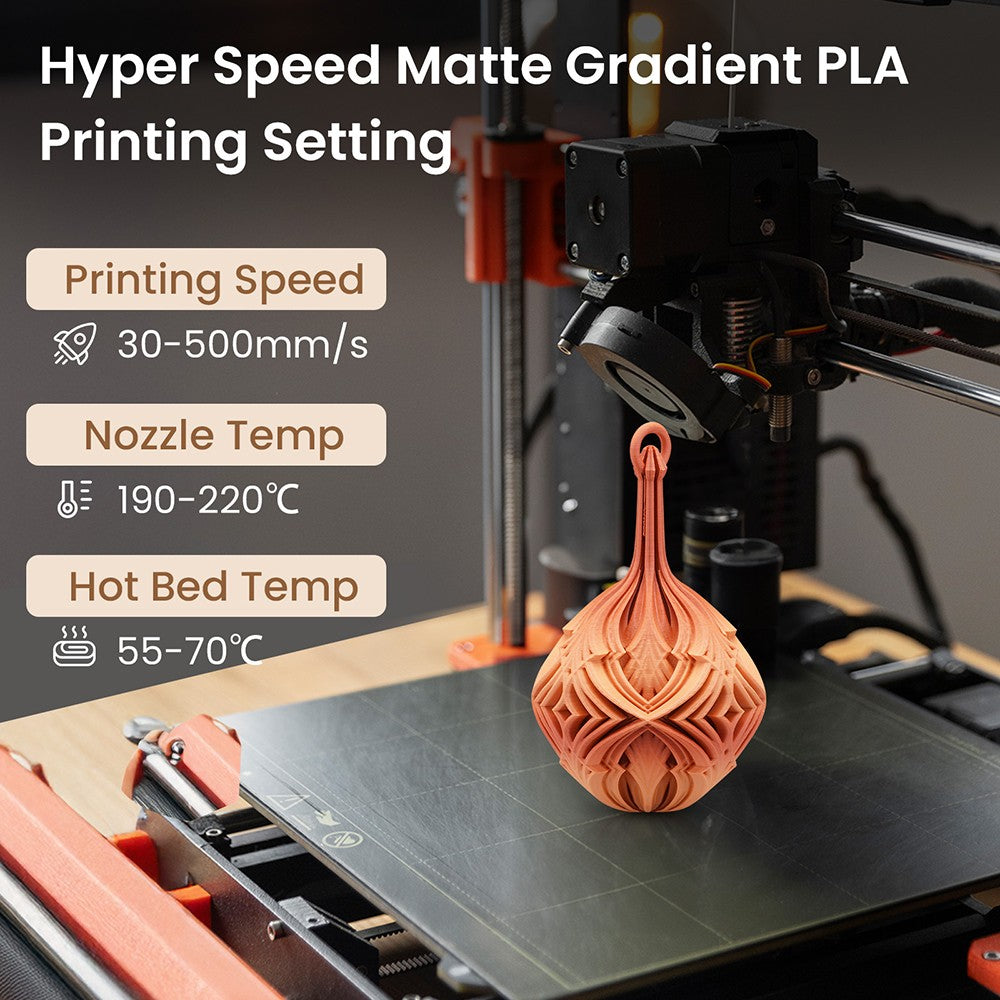 ERYONE High Speed Matte Gradient PLA Filament 1kg, Golden & Red