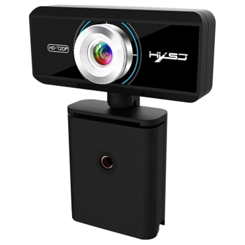 HXSJ S90 720P HD Webcam USB Compatible Adjustable Angle Automatic Color Correction Built-in Sound-absorbing Microphone For Laptop Desktop TV - Black