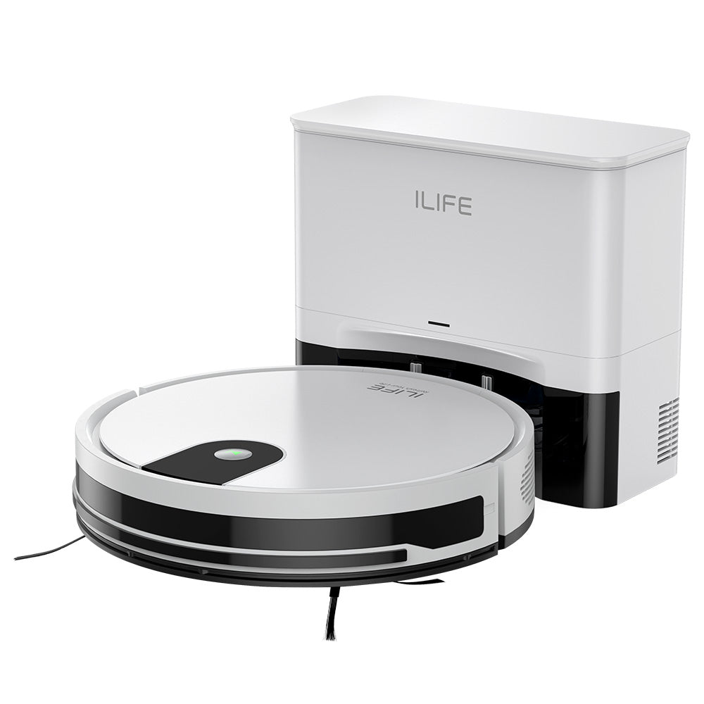 ILIFE G9 Pro Robot Vacuum Cleaner with Self-Emptying Station (Upgraded), 2-in-1 Vacuum and Mop, 3000Pa Suction, with Remote Control, Support Alexa/Google Home, Ideal for Pet Hair, Carpets and Hard Floors - White