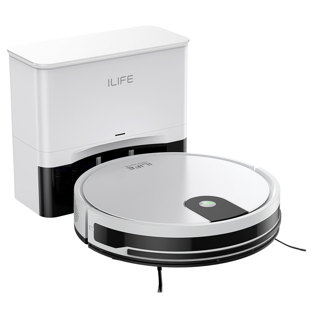 ILIFE G9 Pro Robot Vacuum Cleaner with Self-Emptying Station (Upgraded), 2-in-1 Vacuum and Mop, 3000Pa Suction, with Remote Control, Support Alexa/Google Home, Ideal for Pet Hair, Carpets and Hard Floors - White
