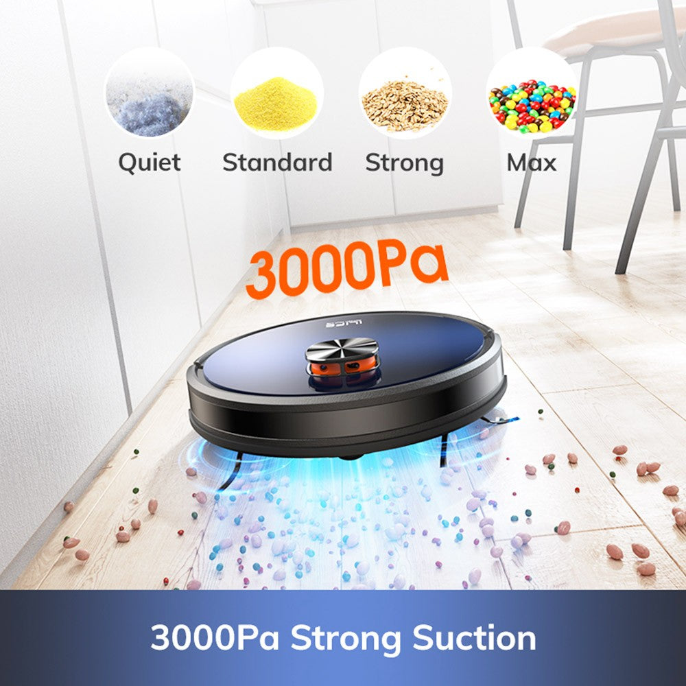ILIFE T10s Robot Vacuum Cleaner, 2 in 1 Vacuum and Mop, Self-Emptying Station, 3000Pa Suction, 2.5L Dust Bag, LDS Navigation, 150 mins Runtime, Save up to 5 Maps, App & Voice Control - Gradient Blue