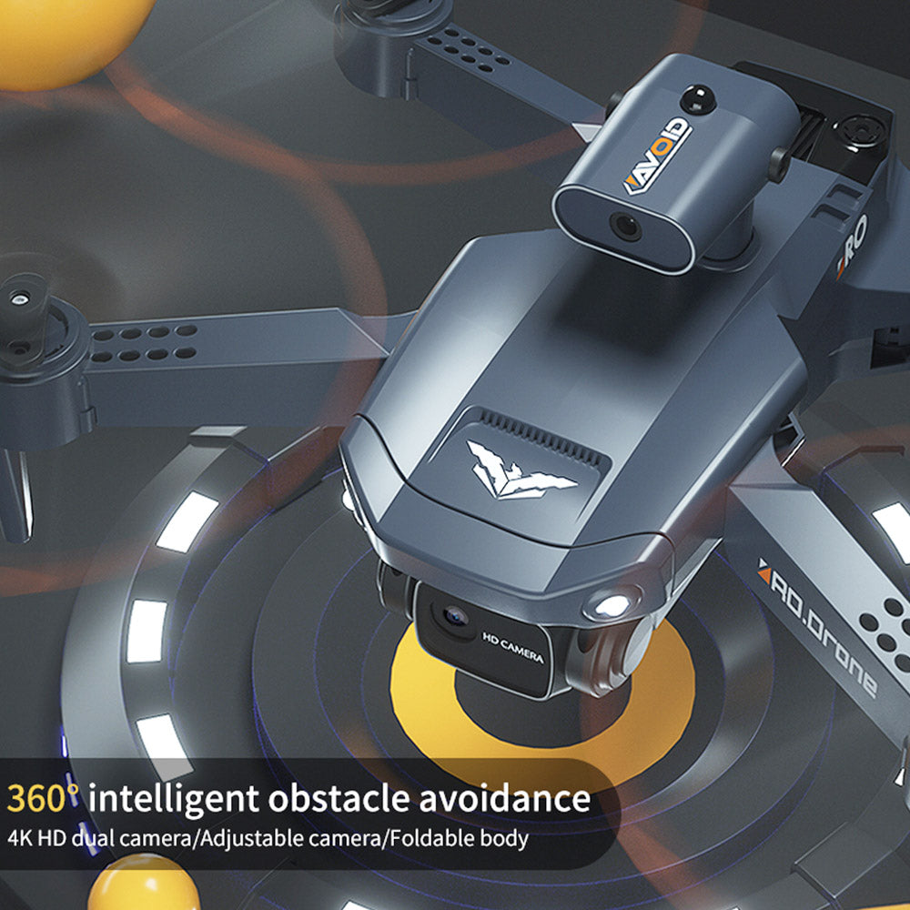 JJRC H106 4K Camera All-Round Obstacle Avoidance Foldable RC Drone Dual Camera Three Batteries - Orange