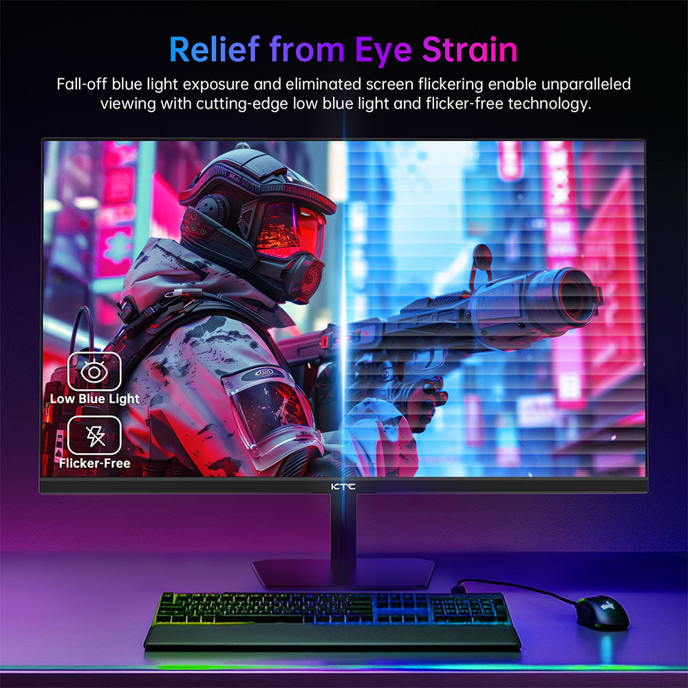 KTC H24F8 Gaming Monitor, 23.8'' 1920*1080 16:9 Fast IPS Screen, 180Hz Refresh Rate, 1ms Response Time, 1000:1 Contrast Ratio, HDR10, 135% sRGB, Adaptive-Sync, Dynamic Action Sync, Game Assist, Low Blue Light & Flicker-Free, VESA Mount