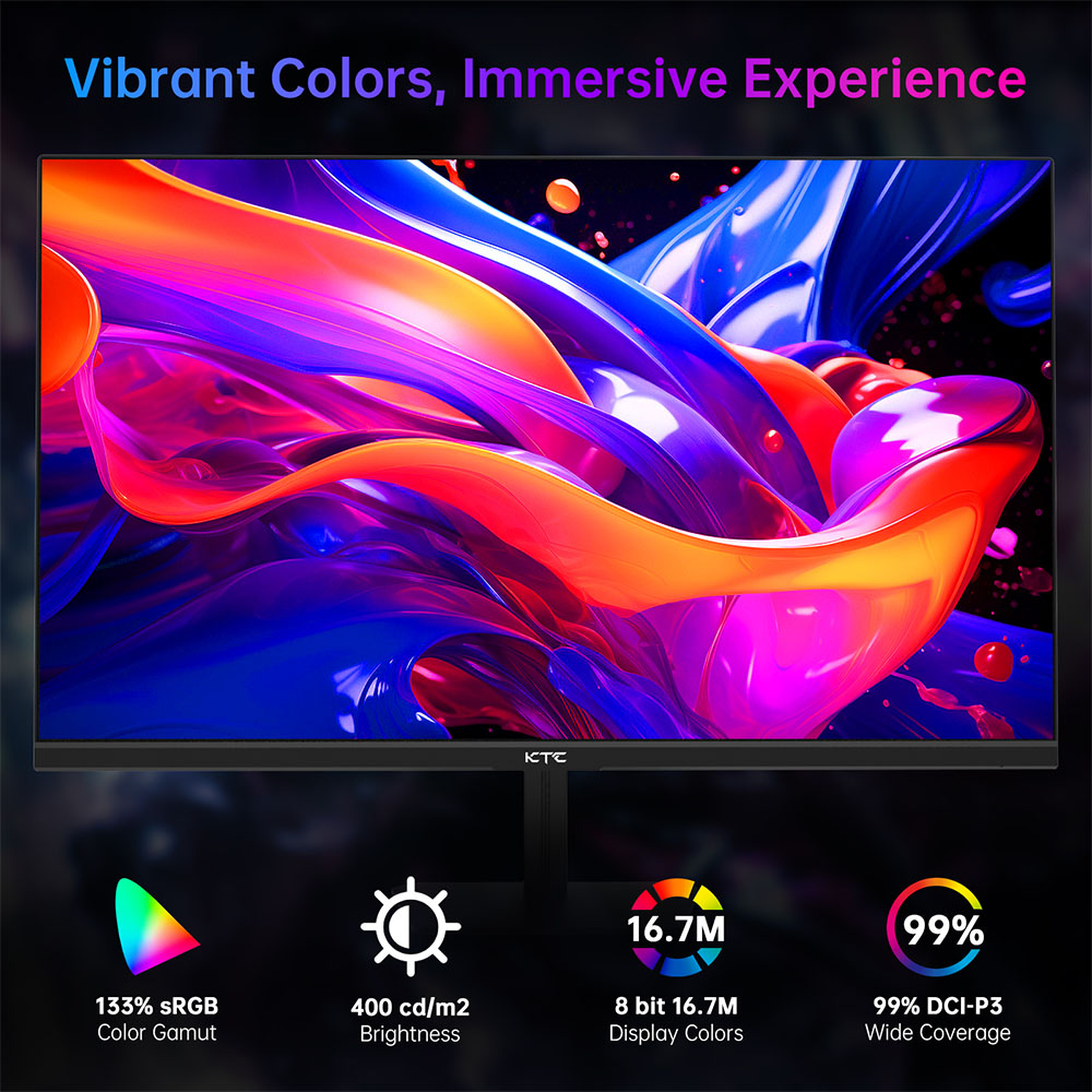 KTC H24F8 Gaming Monitor, 23.8'' 1920*1080 16:9 Fast IPS Screen, 180Hz Refresh Rate, 1ms Response Time, 1000:1 Contrast Ratio, HDR10, 135% sRGB, Adaptive-Sync, Dynamic Action Sync, Game Assist, Low Blue Light & Flicker-Free, VESA Mount