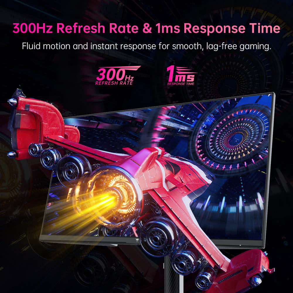 KTC H27E6 27 inch Gaming Monitor, 2560*1440 QHD Fast IPS Screen, 300Hz Refresh Rate, HDR 400, 1ms Response Time, FreeSync & G-Sync, 144% sRGB, VESA Mountable, 2*HDMI 2.1, 2*DP 1.4, 1*USB 2.0, 1*Earphone