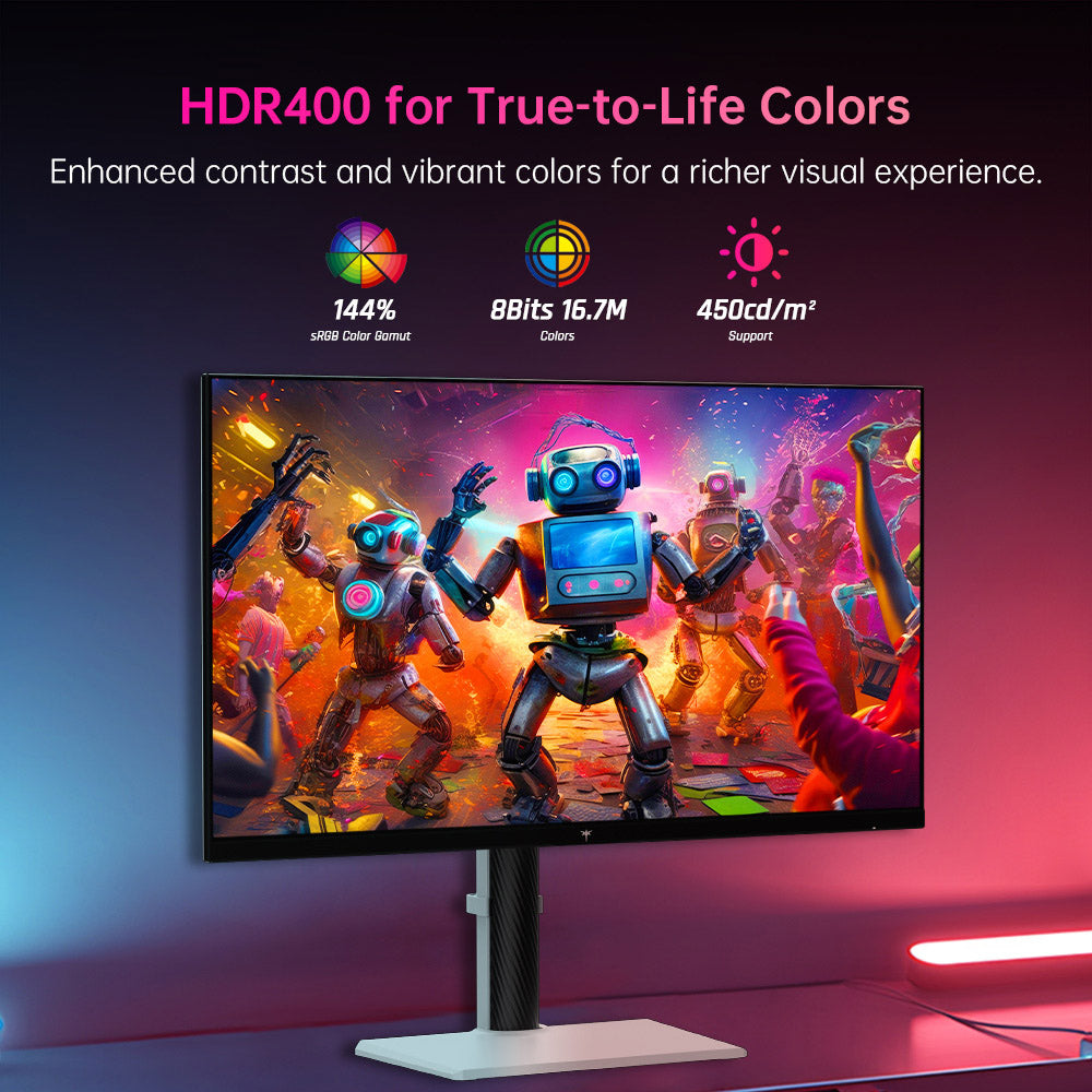 KTC H27E6 27 inch Gaming Monitor, 2560*1440 QHD Fast IPS Screen, 300Hz Refresh Rate, HDR 400, 1ms Response Time, FreeSync & G-Sync, 144% sRGB, VESA Mountable, 2*HDMI 2.1, 2*DP 1.4, 1*USB 2.0, 1*Earphone