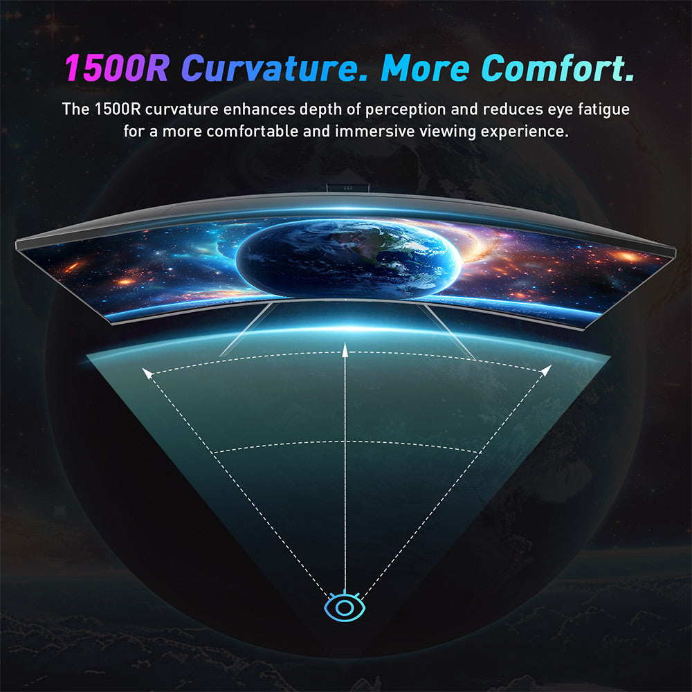 KTC H32S17F 32'' Curved Gaming Monitor, 1920*1080 HVA Panel, 240Hz Refresh Rate, 125% sRGB, 3500:1 Contrast Ratio, Adaptive Sync, HDR10, 3ms Response Time, 2*HDMI2.0 1*DP1.4 1*USB2.0 1*Audio, VESA Mount, Adjustable Tilt, Low Blue Light