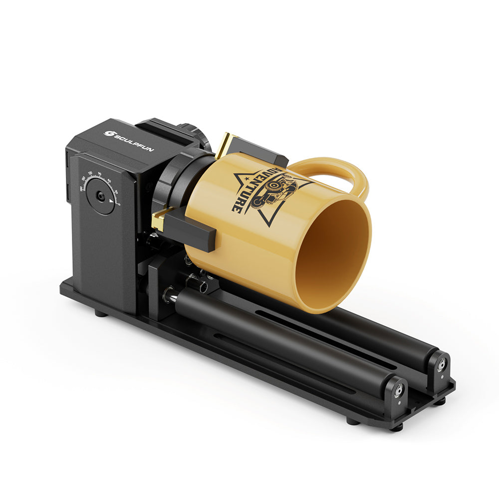 SCULPFUN RA Pro Max 4 in 1 Laser Rotary Module with Roller, for Laser Engraving Cylindrical/Irregularly Round Objects