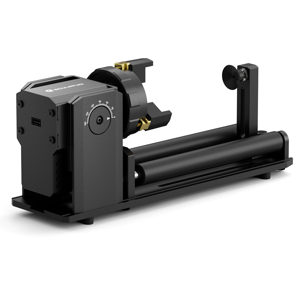 SCULPFUN RA Pro Max 4 in 1 Laser Rotary Module with Roller, for Laser Engraving Cylindrical/Irregularly Round Objects