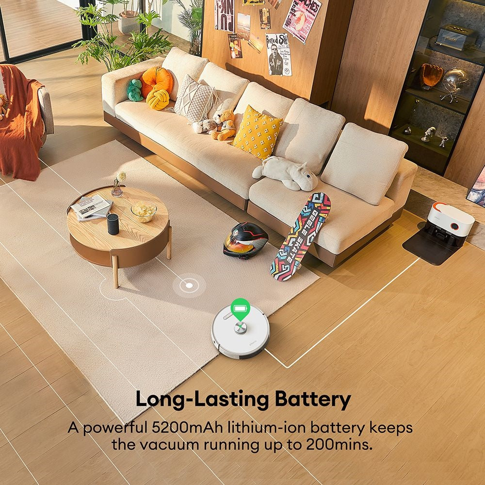 Ultenic T10 Pro Robot Vacuum Cleaner with Self Emptying Station, 4000Pa Suction, Dual SpinPower Mopping, 3.3L Dustbag, Lidar Navigation, Carpet Boost, 5200mAh Battery, Max 200 Mins Runtime, APP/Voice Control