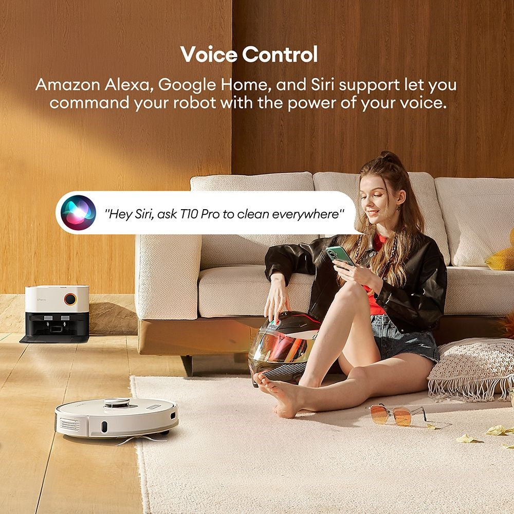 Ultenic T10 Pro Robot Vacuum Cleaner with Self Emptying Station, 4000Pa Suction, Dual SpinPower Mopping, 3.3L Dustbag, Lidar Navigation, Carpet Boost, 5200mAh Battery, Max 200 Mins Runtime, APP/Voice Control