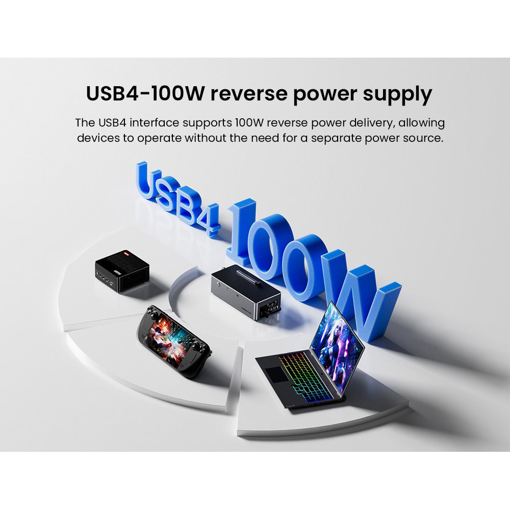 AOOSTAR AG02 eGPU Dock with Oculink & USB4 Port, 100W Reverse Charging, Built-in 800W Power Supply, Supports TGX Interface Hot-swap