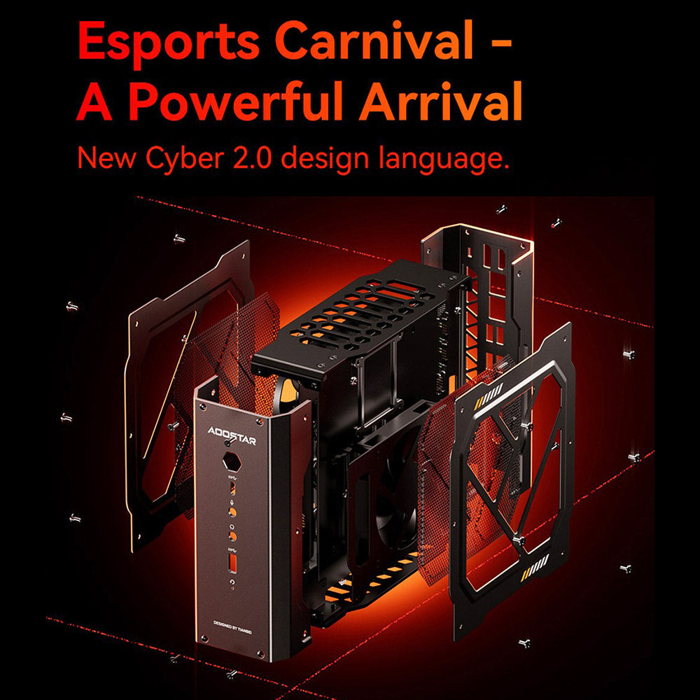 AOOSTAR GODX Gaming Mini PC with Discrete GPU, AMD Ryzen 9 6900HX CPU 8 Core 4.9GHz, AMD Radeon RX 6600LE GPU 8GB 128bit, 32GB RAM 1TB SSD, WiFi6, 2*2.5G LAN, 5*USB3.2, 1*USB4, 1*Type-C, 1*DP, 1*HDMI, 2*Headphone Jack, 2*Microphone Port - EU Plug