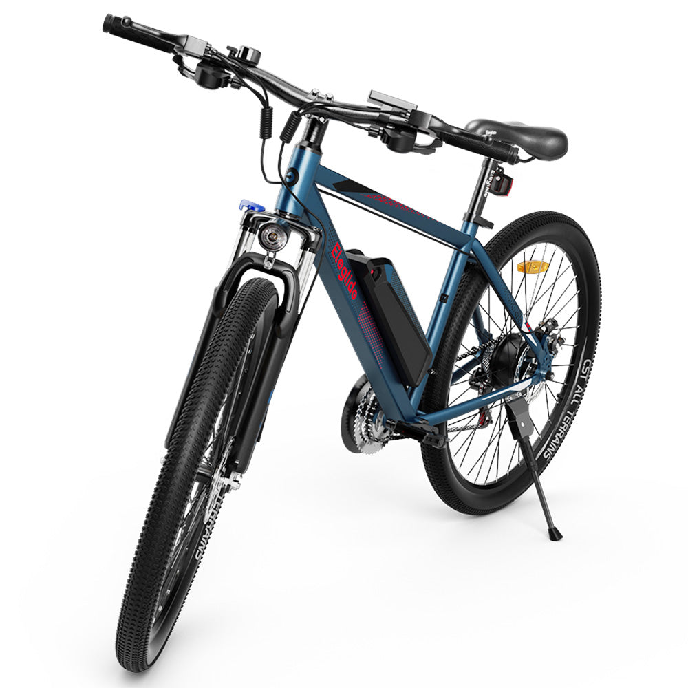 Eleglide M1 Electric Bike Upgrade Version 27.5 Inch 250W Hall Brushless Motor 36V 7.5Ah Removable Battery 25km/h Max Speed SHIMANO Shifter 21 Speeds up to 65km Max Range IPX4 Aluminum Alloy Frame Dual Disk Brake Mountain Urban Bicycle - Dark Blue