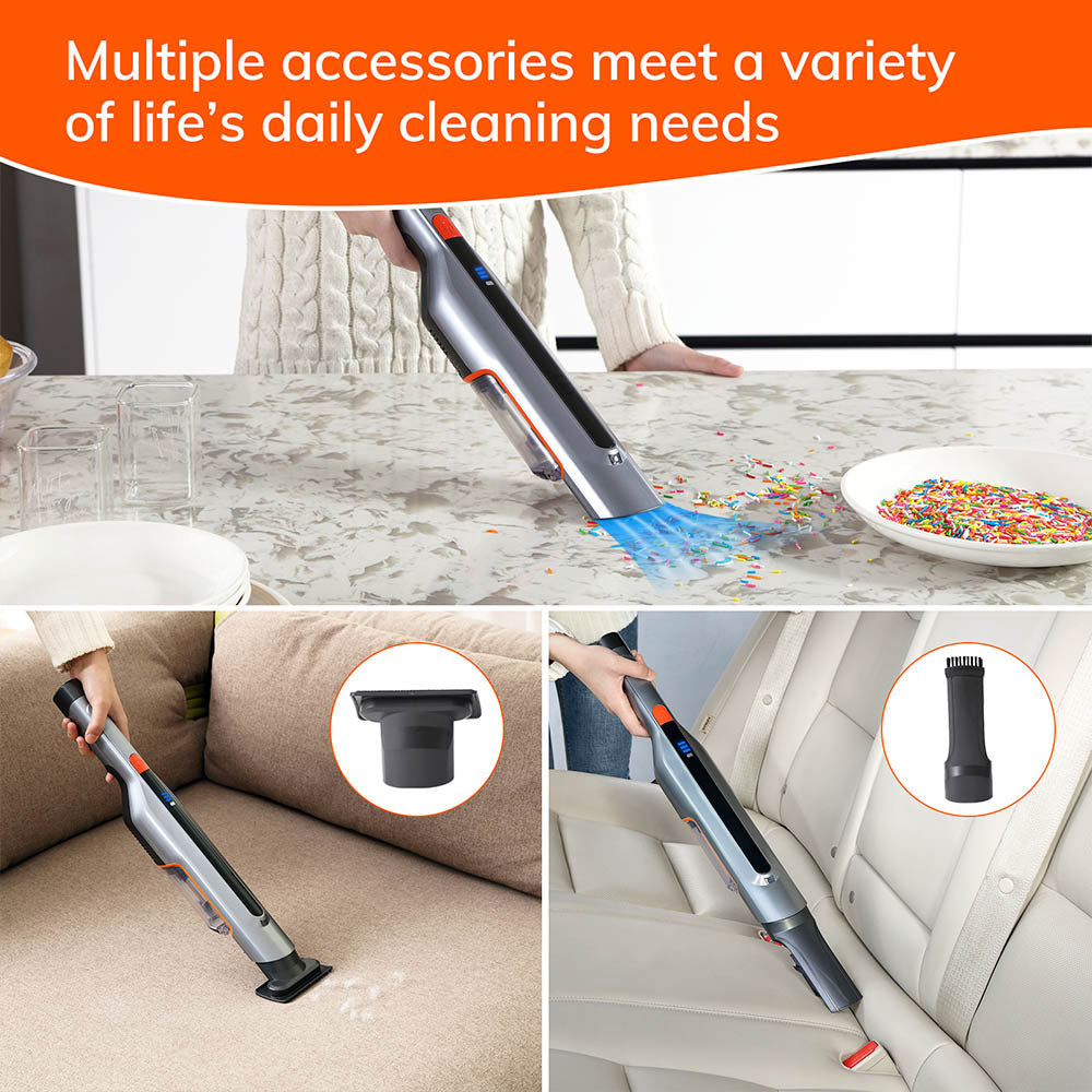 M50 Handheld Car Vacuum Cleaner, 15000Pa Suction, 150ml Dust Cup, 2500mAh Battery, 32min Runtime, LED Lights
