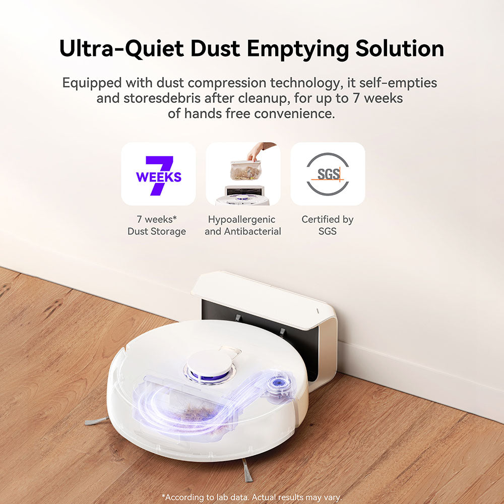Narwal Freo X Plus Robot Vacuum Cleaner and Mop Built-in Dust Emptying, Strong 7800Pa Suction Power, Zero-Tangling Floating Brush, Alexa/Google Assistant/APP Control, Ideal for Pet Hair Hard Floor, Wood Floor