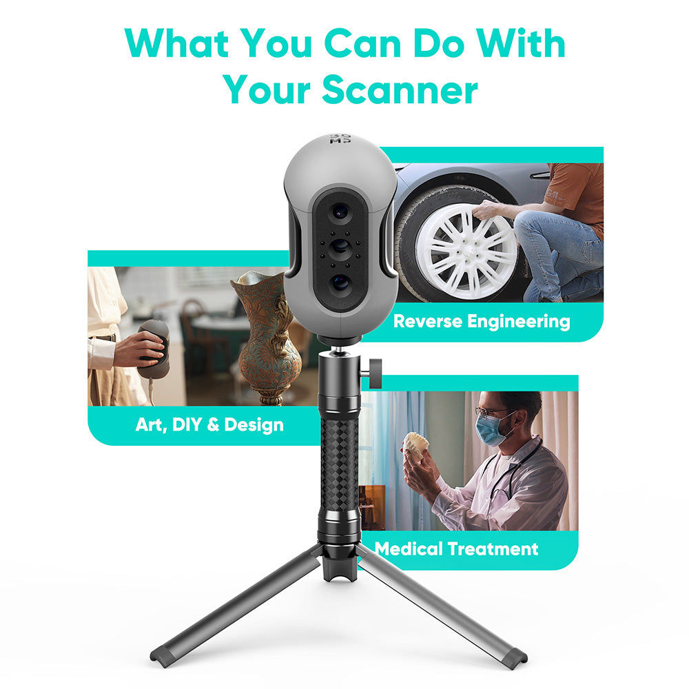 3DMakerpro Mole Luxury 3D Scanner, NIR Light Source, 0.05mm Accuracy, 0.1mm Resolution, 150-400mm Work Distance, with Multi-Spectral Technology, Support Facial Scanning