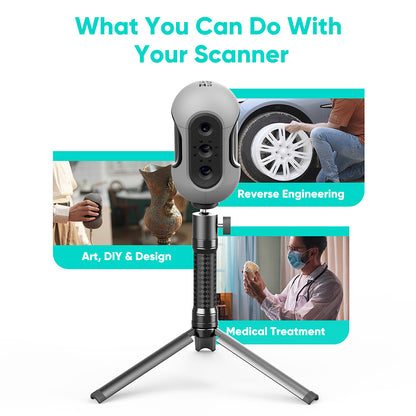 3DMakerpro Mole Luxury 3D Scanner, NIR Light Source, 0.05mm Accuracy, 0.1mm Resolution, 150-400mm Work Distance, with Multi-Spectral Technology, Support Facial Scanning