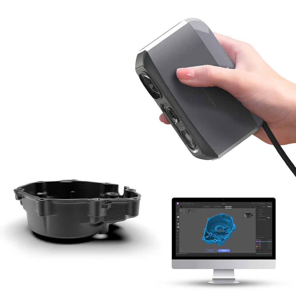 3DMakerpro Moose Lite 3D Scanner, NIR Light Source, 0.05mm Accuracy, 0.10mm Resolution, 24-bit Color Camera, 10fps Frame Rate, Anti-Shake Lenses, Compatible with Windows/MacOS