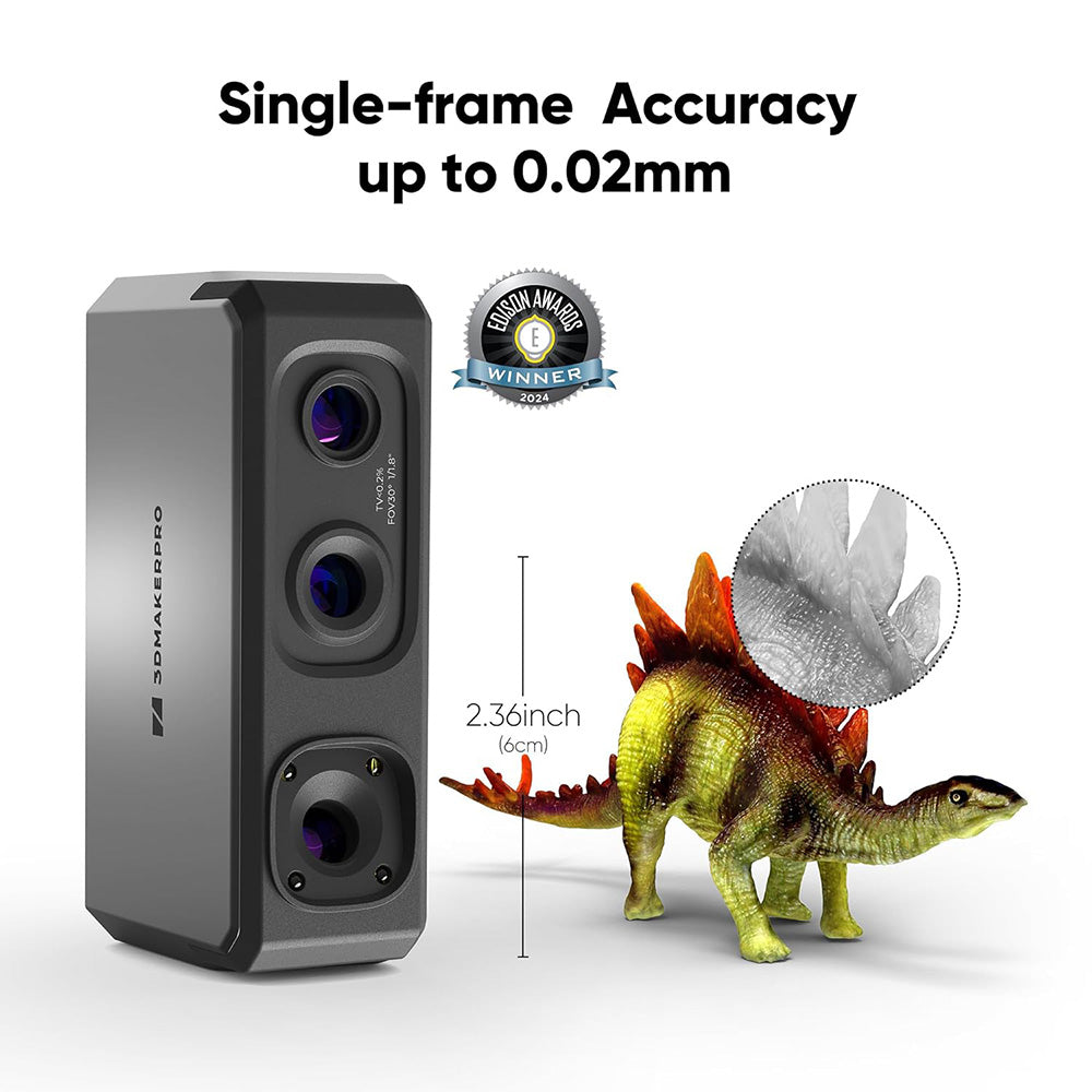3DMakerpro Seal Lite 3D Scanner, NIR Light Source, 0.02mm Accuracy, 0.07mm Resolution,  Anti-shake Lenses, 10fps Frame Rate, Visual Tracking