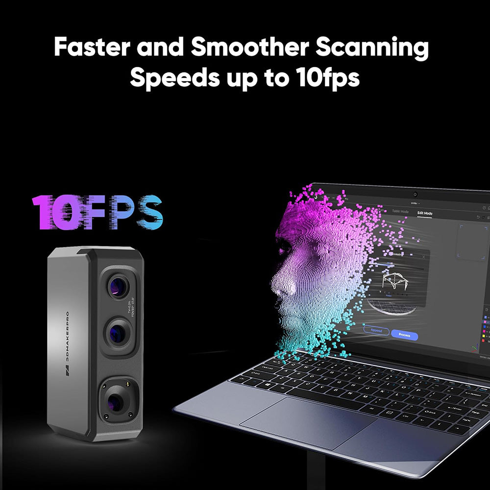 3DMakerpro Seal Lite 3D Scanner, NIR Light Source, 0.02mm Accuracy, 0.07mm Resolution,  Anti-shake Lenses, 10fps Frame Rate, Visual Tracking