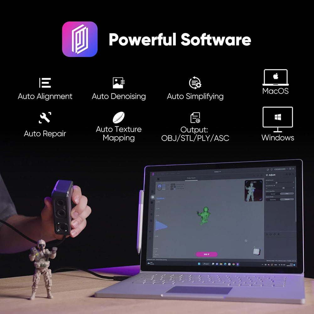 3DMakerpro Seal Lite 3D Scanner, NIR Light Source, 0.02mm Accuracy, 0.07mm Resolution,  Anti-shake Lenses, 10fps Frame Rate, Visual Tracking