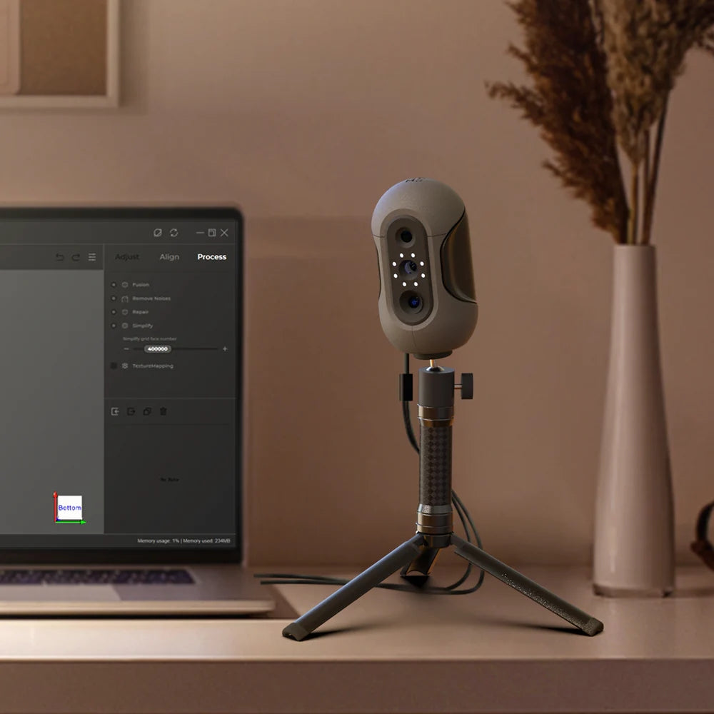 3DMakerpro Mole Standard 3D Scanner, NIR Light Source, 0.05mm Accuracy, 0.1mm Resolution, 150-400mm Work Distance, with Multi-Spectral Technology, Support Facial Scanning