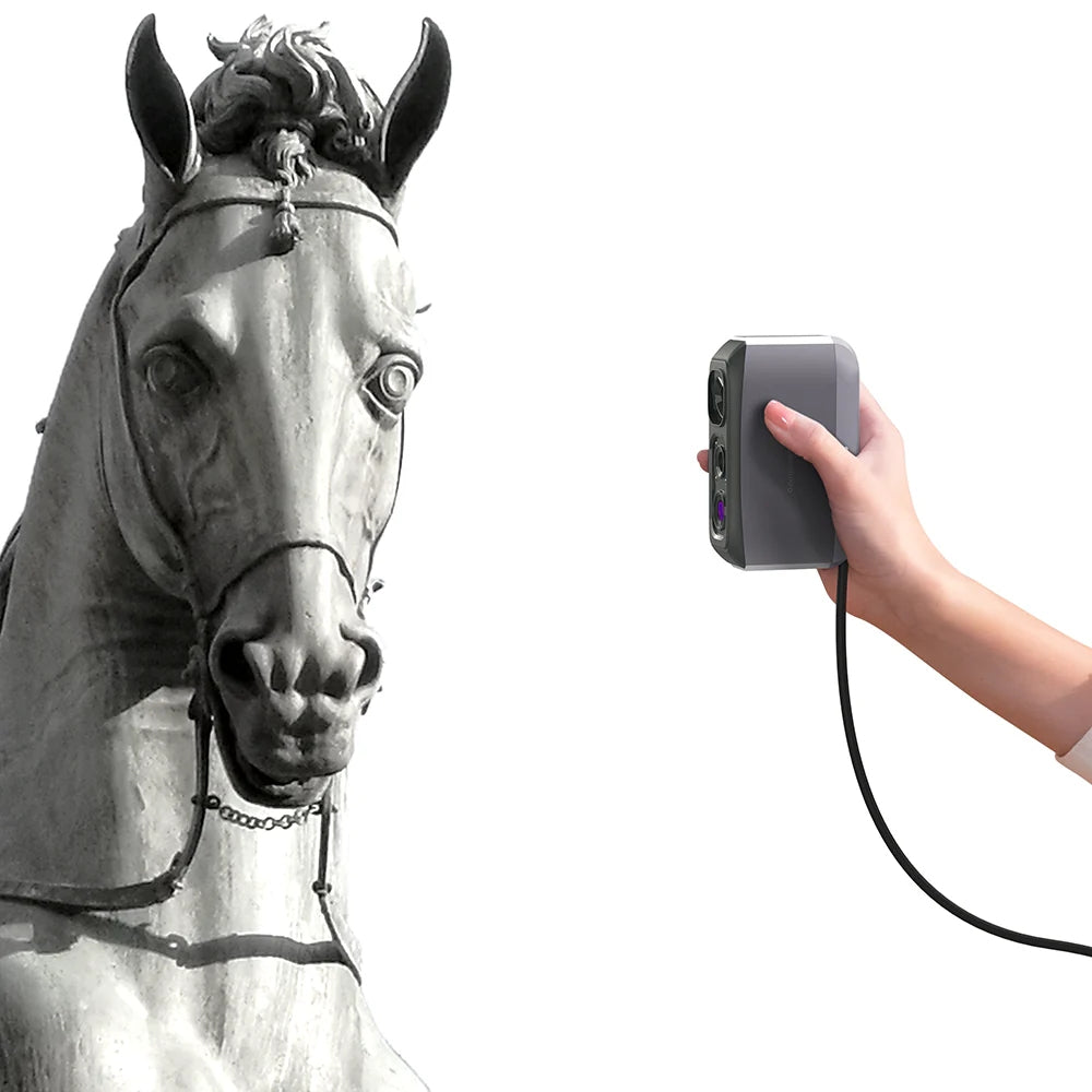 3DMakerpro Moose Lite 3D Scanner, NIR Light Source, 0.05mm Accuracy, 0.10mm Resolution, 24-bit Color Camera, 10fps Frame Rate, Anti-Shake Lenses, Compatible with Windows/MacOS