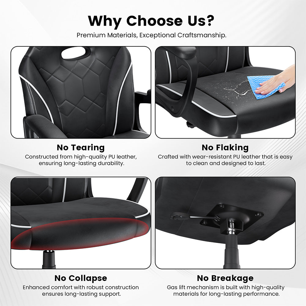 ACGAM  CG-4746 Gaming Office Chair Small Version, Ergonomic Foam Backrest, 360&#176; Swivel &amp; Adjustable Height, 360&#176; Swivel and Height Adjustment