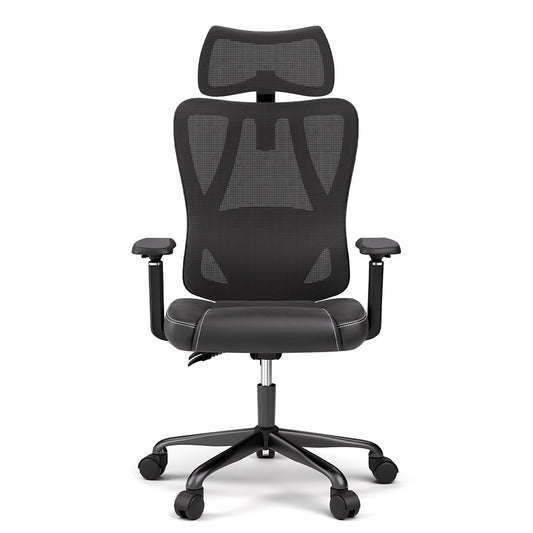 ACGAM CG-5455M Ergonomic Gaming Office Chair, PVC Seat Cushion, Adjustable Armrest &amp; Headrest, 4D Lumbar Support, Synchro Reclining Backrest