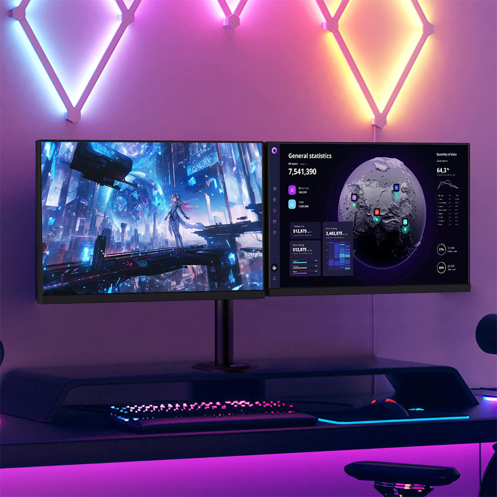 ACGAM MDS-1D Articulated Steel Dual-Monitor Mount with Flexible Angle and Installation