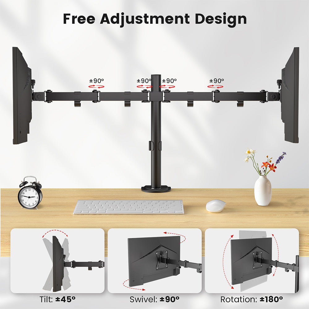 ACGAM MDS-1D Articulated Steel Dual-Monitor Mount with Flexible Angle and Installation