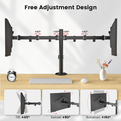 ACGAM MDS-1D Articulated Steel Dual-Monitor Mount with Flexible Angle and Installation