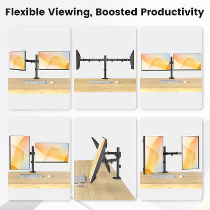 ACGAM MDS-1D Articulated Steel Dual-Monitor Mount with Flexible Angle and Installation